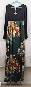 PinkBlush sz XL Maternity Maxi Dress long floral print stretchy 0807 - Picture 1 of 5