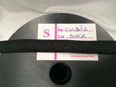 Elástico tejido negro 10 METROS X 12mm: #MD05 Foto 1 de 3