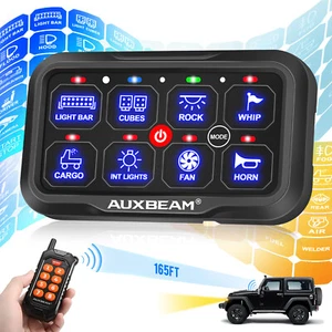 AUXBEAM 8 Gang RGB Switch Panel Remote Control LED Light Car Boat Truck Camper - Picture 1 of 12
