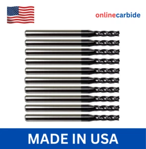 10 Pack 1/16" Solid Carbide End Mills – TiALN Coated – 4 Flute CNC USA Made - Picture 1 of 3