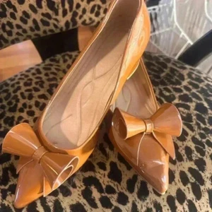 ❤️Scegli host❤️Ballerine chic marrone arancione con fiocco - Foto 1 di 7