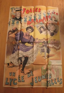 H GRAY affiche théatre des Folies Dramatiques Lycée de jeunes Filles 1895-1900 - Picture 1 of 1