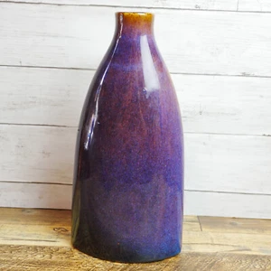 Pier 1 Imports Purple Glazed Earthenware Stoneware Vase 12” Tall READ DESC - Picture 1 of 9