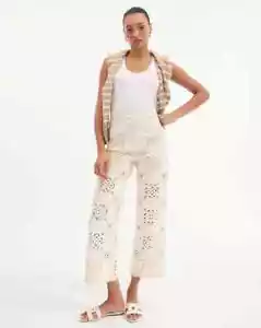 Pantalón Veronica Barba Crudo Dova Ojales Para Mujer 2 Nuevo Con Etiquetas - Imagen 1 de 5