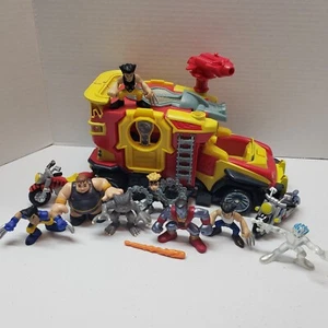 Marvel Super Hero Squad MOBILE COMMAND CENTER + 8 X Men Figures Motorcycles RARE - Picture 1 of 12