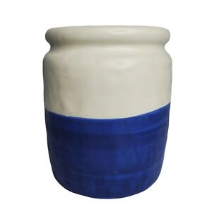 Ikea GODTAGBAR Vase ceramic white blue 7" 