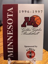 1996-97 Minnesota Golden Gophers - Checklist Roster Basketball Card Coca Cola