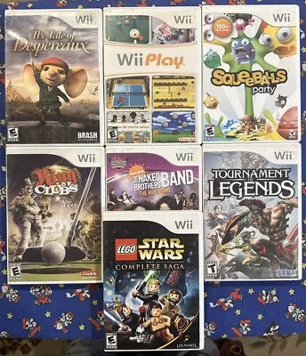 Lot Of 7 NES Nintendo Wii Games In Cases No Manuals Tested Lego Star Wars - Image 1 of 4