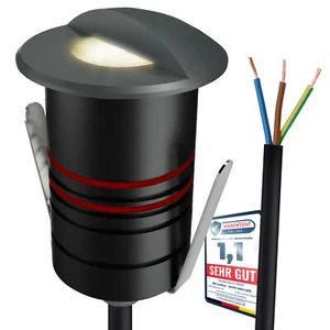 JAVO LED Bodenstrahler IP67 230V dunkelgrau seitliches Licht warmweiß - Bild 1 von 10