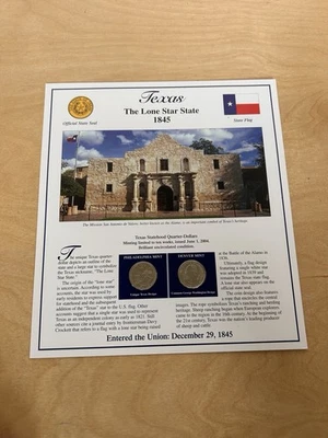2004 Texas State Quarters and Stamps Card from the Postal Commemorative Society - Image 1 of 4