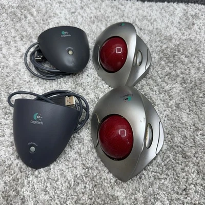 Logitech Kabellose TrackMan Trackball Maus FX T-RA17 für Teile oder Reparatur Posten X2 - Bild 1 von 4
