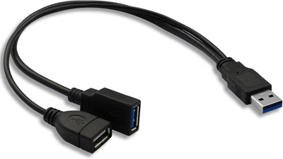 Cable divisor USB 3.0, USB tipo a 3.0 macho a 3.0 hembra y 2.0 hembra extensiones Y Foto 1 de 4