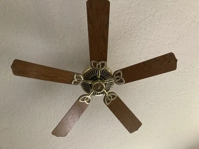 Regency Ceiling Fan  Gold Vintage Five 24 Inch Blade Dual Direction Multi-speed - Image 1 of 4