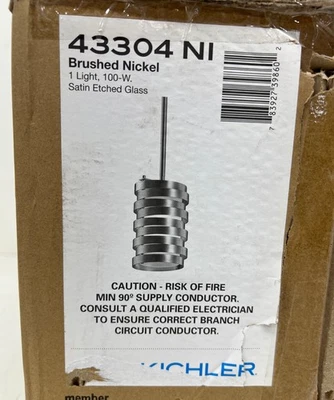 Kichler Roswell 1-Light Brushed Nickel Mini Pendant 43304NI - Image 1 of 2