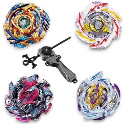 5x Burst Metal BEYBLADE Drain Fafnir+Rage Longinus+Salamander with Grip Launcher