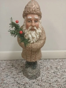 Old World Primitive Folk Art Style Christmas Santa Coat Figurine 13” - Picture 1 of 7