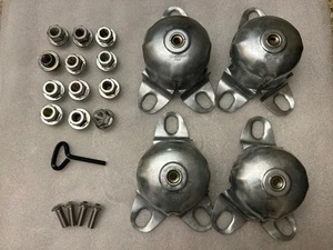 NEW COMPLETE SET FOR 80-1996 CAPRICE Wire Spoke Hubcap Bracket Retainer Key Lock - Picture 1 of 5