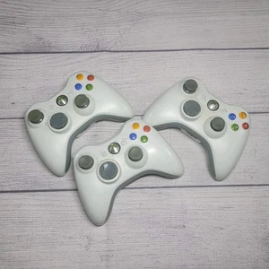 Controlador inalámbrico blanco Microsoft Xbox 360 OEM probado falta cubierta de batería X3 - Imagen 1 de 4