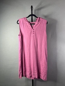 J Jill Linen Dress Womens Large Pink Hooded Midi Resort Coastal Beach - Bild 1 von 10