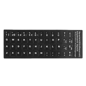 1 lot Weiß Buchstaben Tastatur Aufkleber Film Laptop Abdeckung Buchstaben - Afbeelding 1 van 7