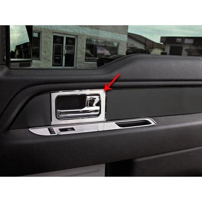 2pc Brushed Stainless Front Door Pull Trim for 2010-14 F-150 Raptor Extended Cab - Imagem 1 de 4