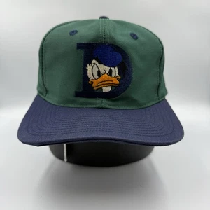 Vintage 90s Disney Donald Duck Snapback Hat Green Blue Cap The Disney Store  - Picture 1 of 6