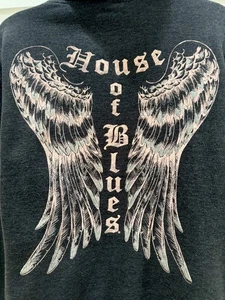 Vintage Y2K Zip Up Hoodie Sweatshirt XL House Of Blues grau rosa Engelsflügel - Bild 1 von 15
