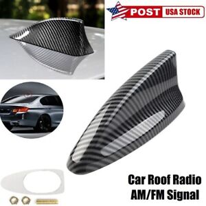 Car Roof Radio AM/FM Signal Shark Fin Style Aerial Antenna Cover Carbon Fiber US