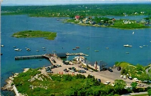 Vintage Postcard Aerial View Cape Porpoise ME Maine 1968 Kennebunkport Wharf - Picture 1 of 3
