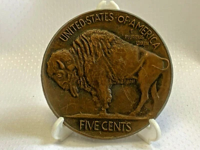 Hebilla de cinturón de níquel Buffalo de colección Estados Unidos de América cinco centavos bucle de 1,75" Foto 1 de 4