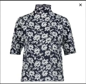 Cynthia Rowley Midnight Floral Funnel Top Sweatshirt Jumper Size M New - Picture 1 of 6