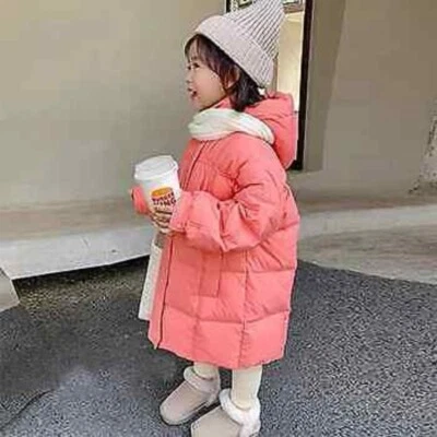 3-9Y Parka Snowsuit Winter Warm Down Jacket Girls Long Hooded Children Clothes - Image 1 of 4