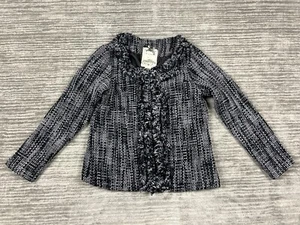 Nick & Mo Anthropologie Jacket Juniors XL Gray Tweed Longsleeve Coat Wool Blend - Picture 1 of 11