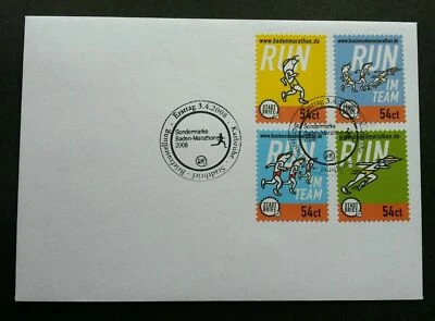 [SJ] Germany Private Post STADTBRIEF Baden Marathon 2008 Run Sport Cartoon (FDC) - Image 1 of 4