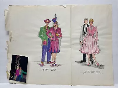 Disfraz de teatro musical de Las Vegas boceto diseño de moda años 70 por Deverett Foto 1 de 4