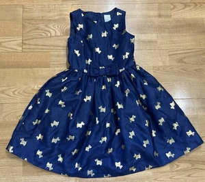 Girl's Gymboree Navy Scottie Dog Special Occasion Dress Size 5 EUC - Picture 1 of 4
