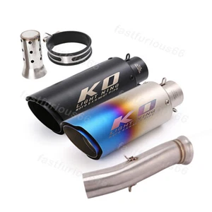 Slip On Exhaust Muffler Mid Link Pipe Baffle 51MM System Modified For Duke 790 - Picture 1 of 13