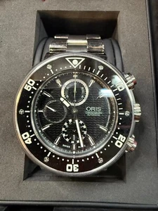 Oris Men's Pro Diver 50mm Original Box with both titanium and rubber band - Picture 1 of 16