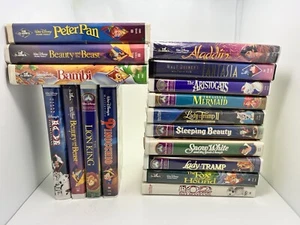 Set 17 Walt Disney VHS VHS Bänder eins versiegelt Aladdin schneeweiß, Pinocchio & mehr - Bild 1 von 8
