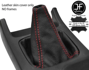 RED STITCH REAL LEATHER SHIFT BOOT FITS SUBARU FORESTER 2002-2008 - Picture 1 of 3