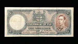Fiji 5 Shillings 1951 King George VI P-37K banknote - Picture 1 of 2