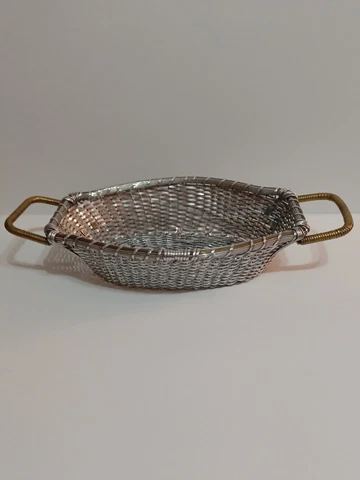 Mid Century Vintage Wrapped Metal Basket Cover