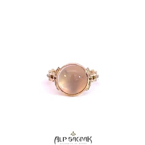 Alp Sagnak 18K Gelbgold Ring Diamanten Rosenquarz - Bild 1 von 7