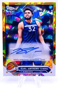 Karl-Anthony Towns 2023-2024 Topps Chrome Gold Saphire Auto 49/50 quasi nuovo #CG-KAT - Foto 1 di 2