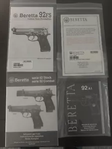 (4) OEM FACTORY BERETTA 92FS 92A1 Pistol Instruction Owners User Manual Manuals - Picture 1 of 7