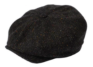 Gamble & Gunn Molloy & Sons Irish Donegal Tweed British Made Green ButtonTop Cap - Picture 1 of 2