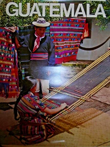 VINTAGE GUATEMALA TOURISM LITHOGRAPH POSTER PRINT 28''x22'' - Picture 1 of 6