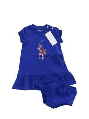 Ralph Lauren Polo baby girl Big Pony Cotton DRESS  Bloomer set 9 months Nwt gift - Image 1 of 4