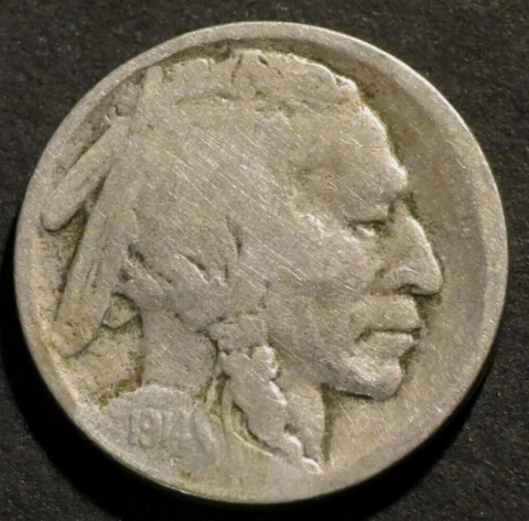 1914 S Semi-Key Date Buffalo Nickel Date Restored Coin A869 Cover