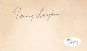 TOMMY  LOUGHRAN d 1982 Signed 3X5 Index Card Boxer JSA V45707* - Picture 1 of 1